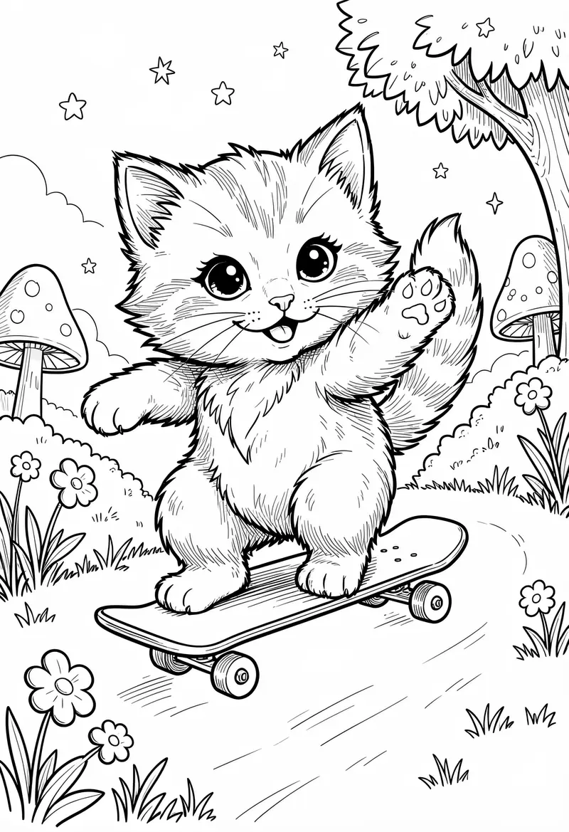 cat coloring pages 707