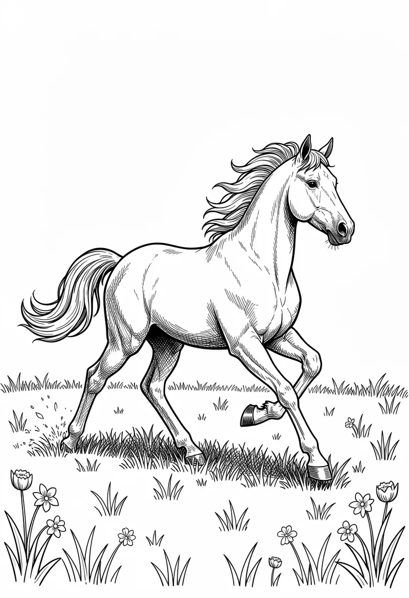 horse coloring pages 389