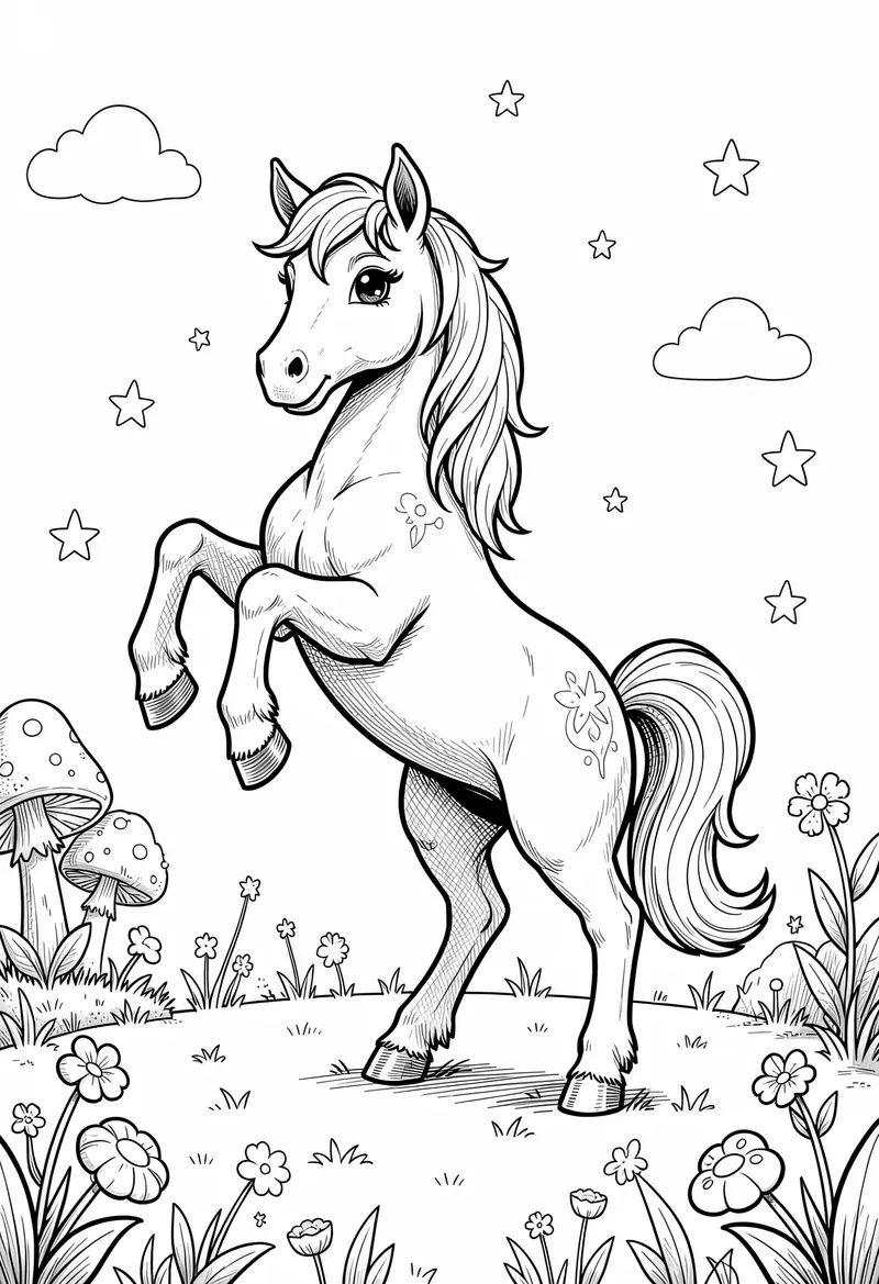 horse coloring pages 387