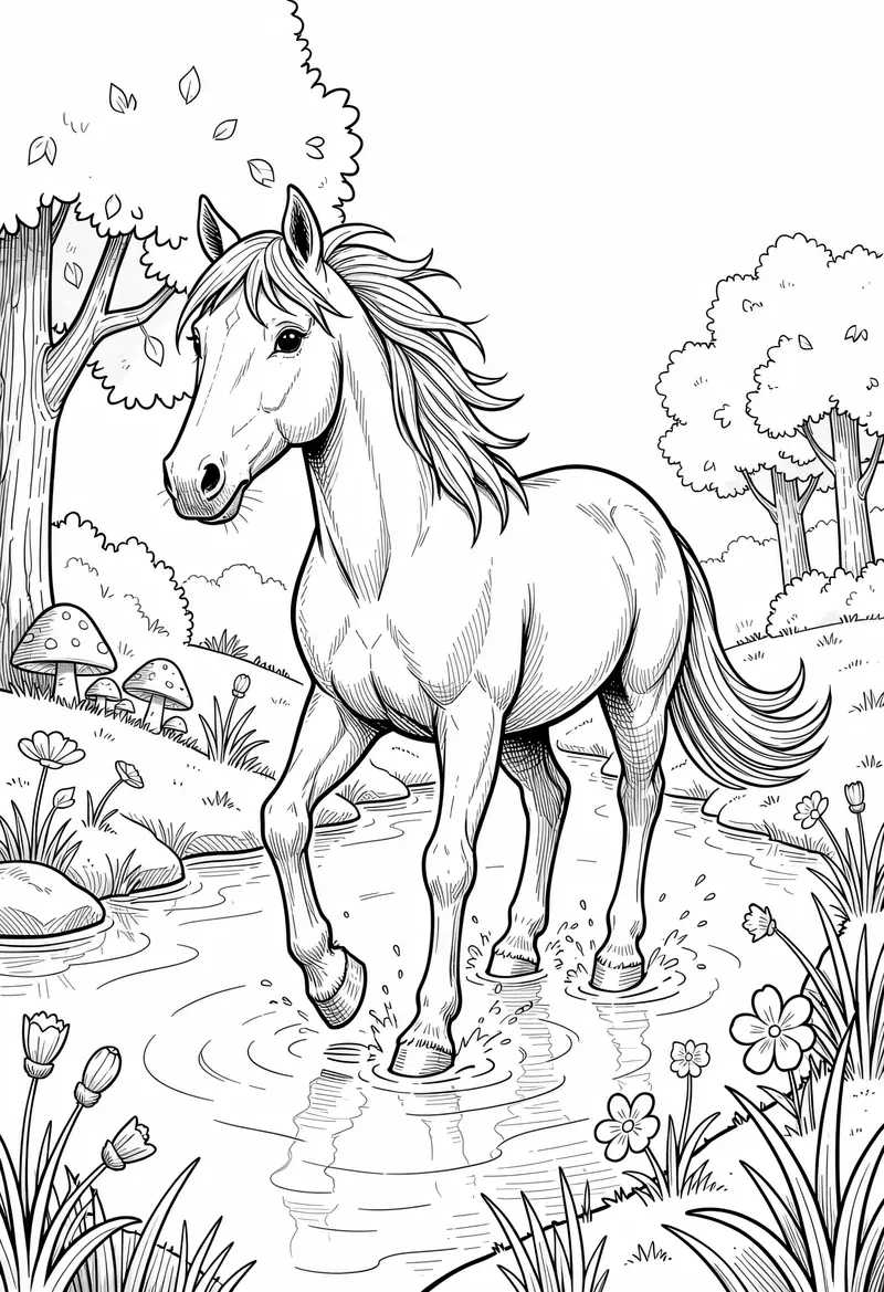 horse coloring pages 385