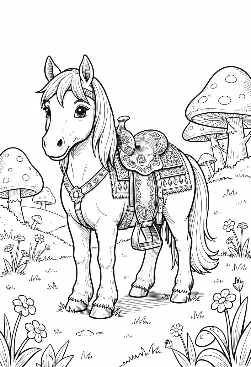 horse coloring pages 384