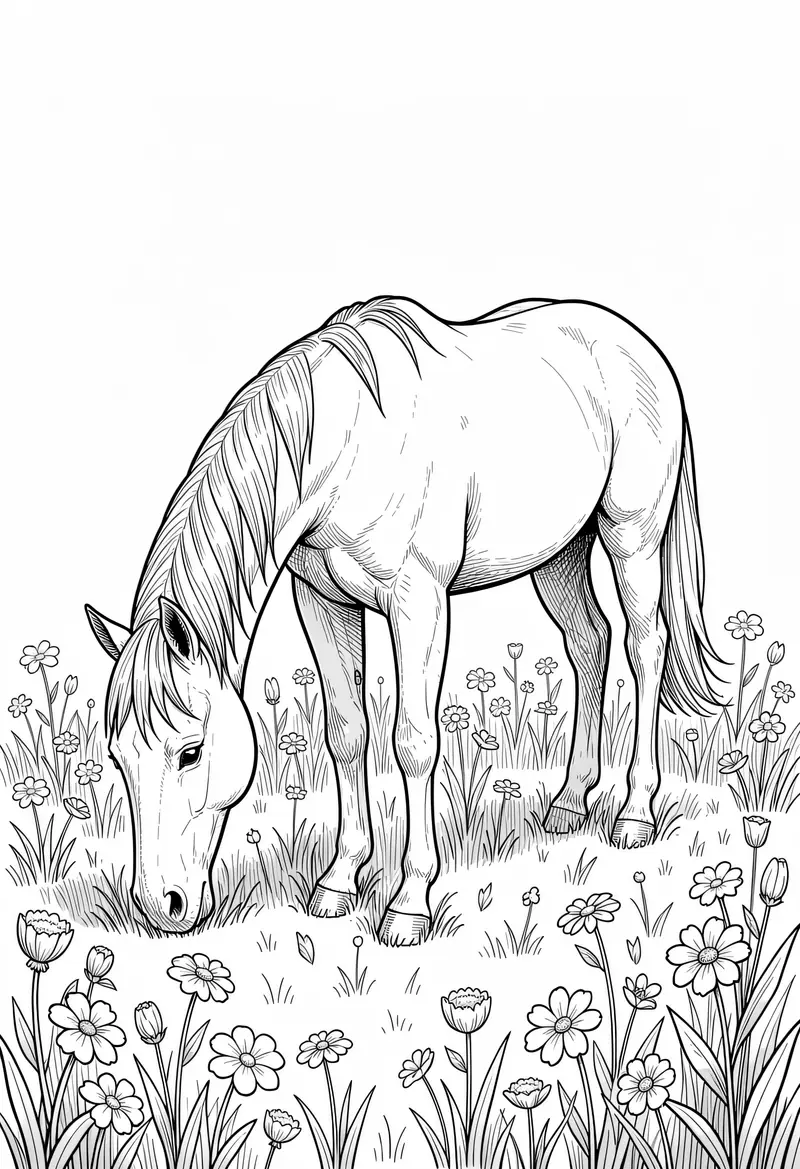 horse coloring pages 383