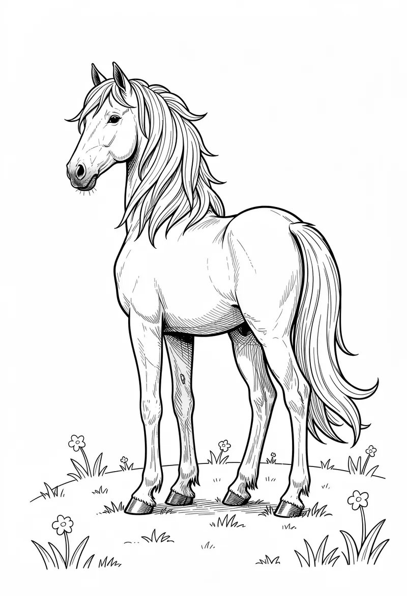 horse coloring pages 382