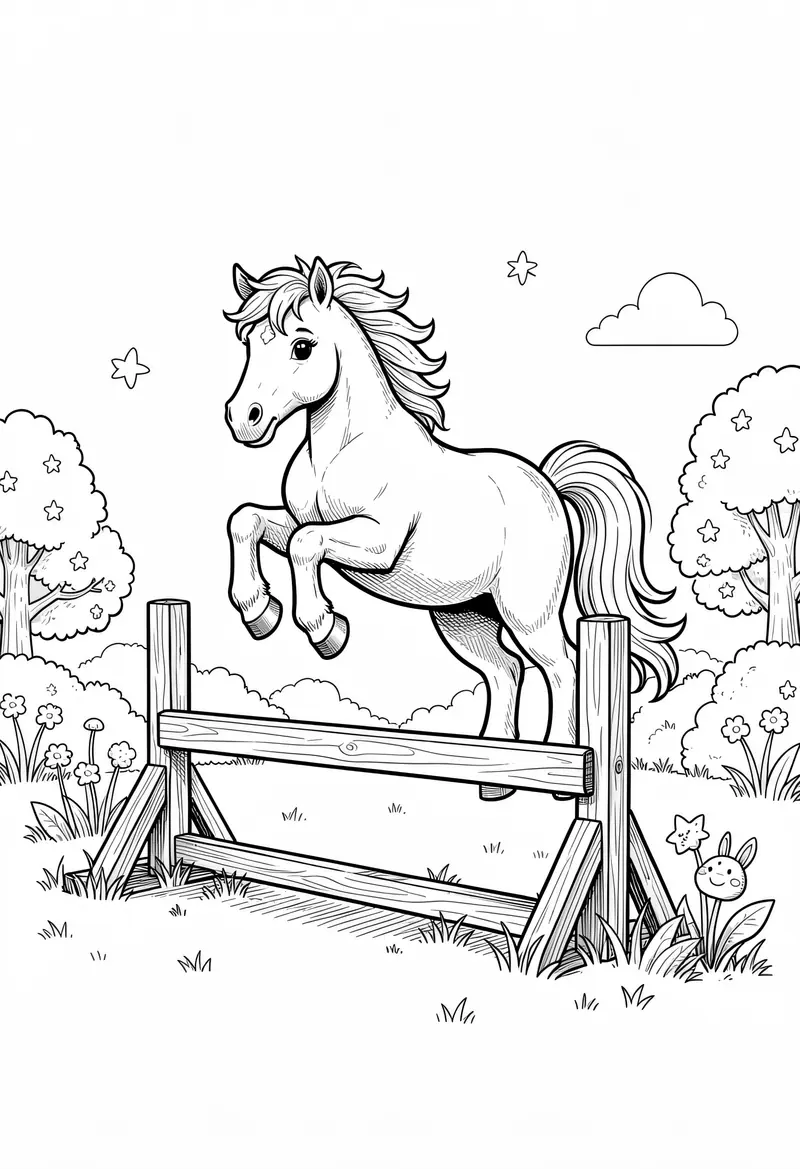 horse coloring pages 381