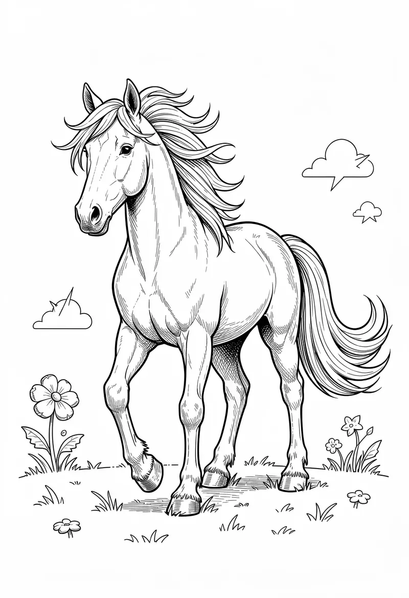 horse coloring pages 379