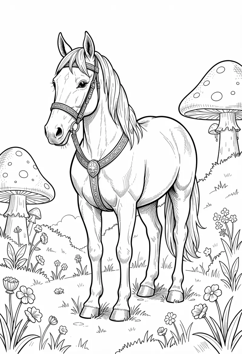 horse coloring pages 377