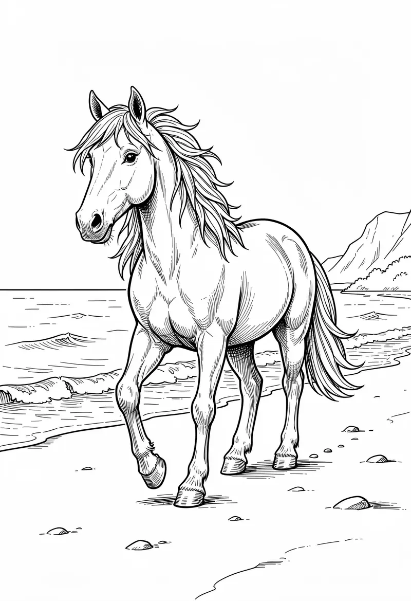 horse coloring pages 376