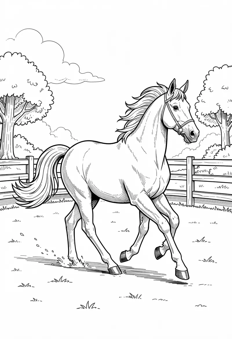 horse coloring pages 374