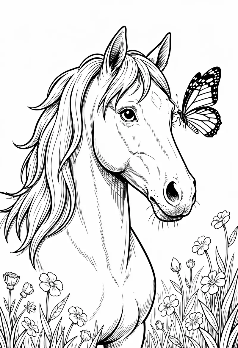 horse coloring pages 373