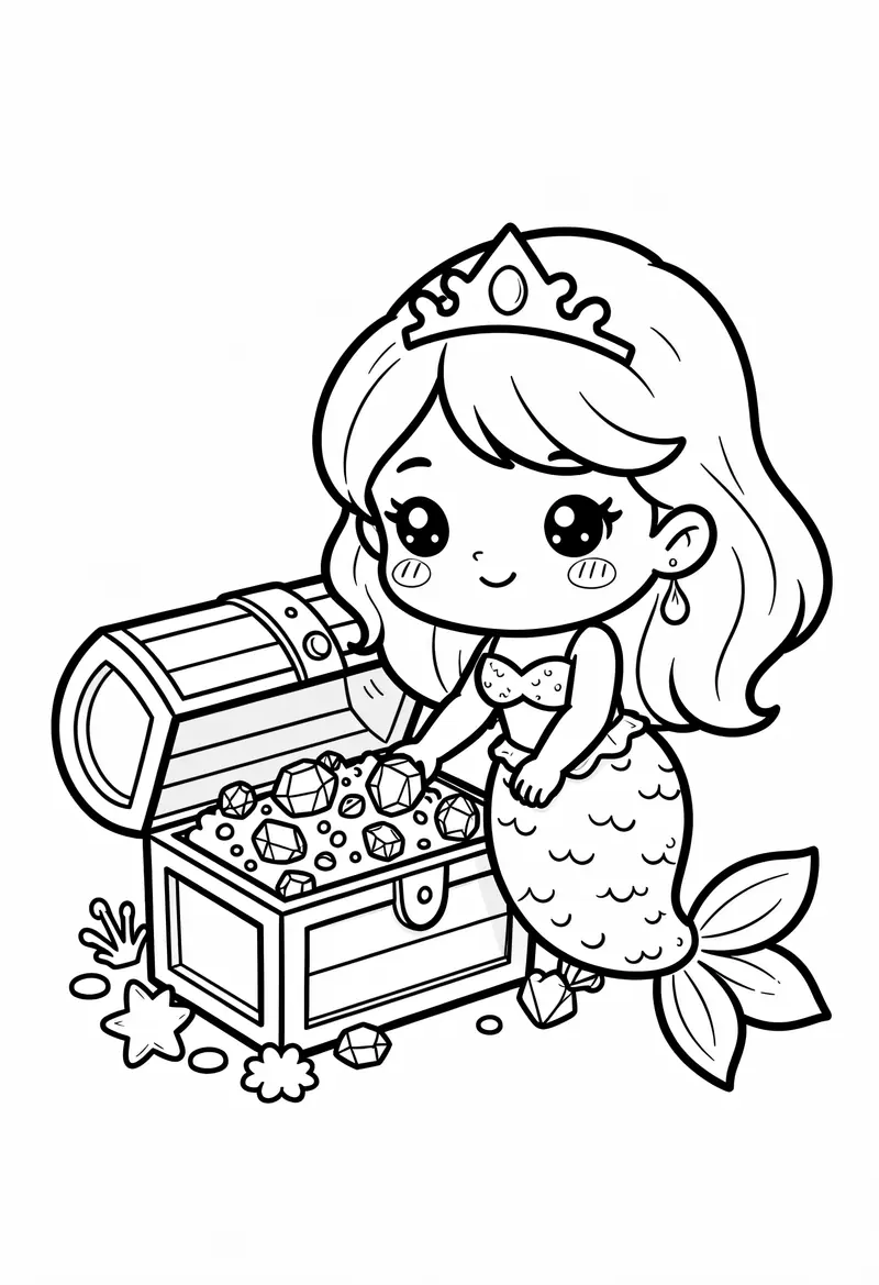 mermaid coloring pages 360