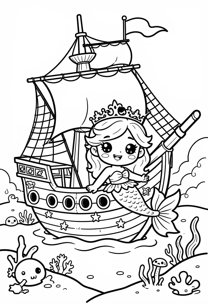 mermaid coloring pages 351