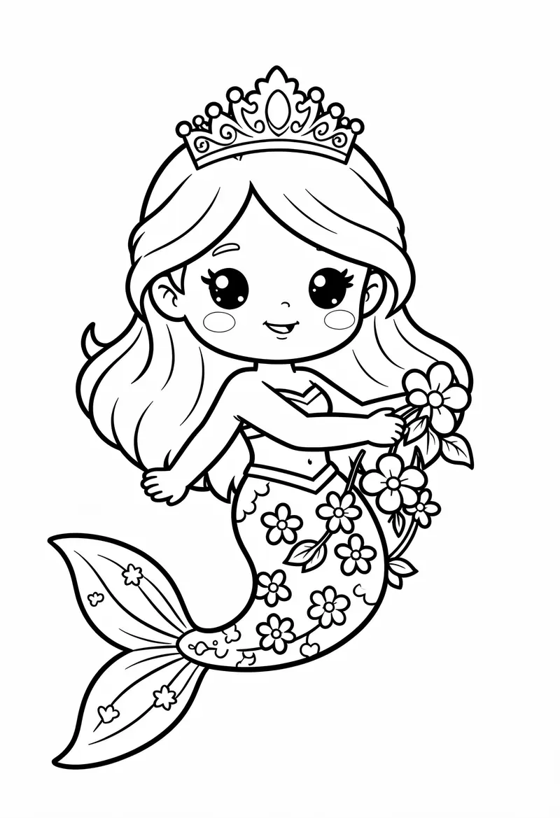 mermaid coloring pages 345