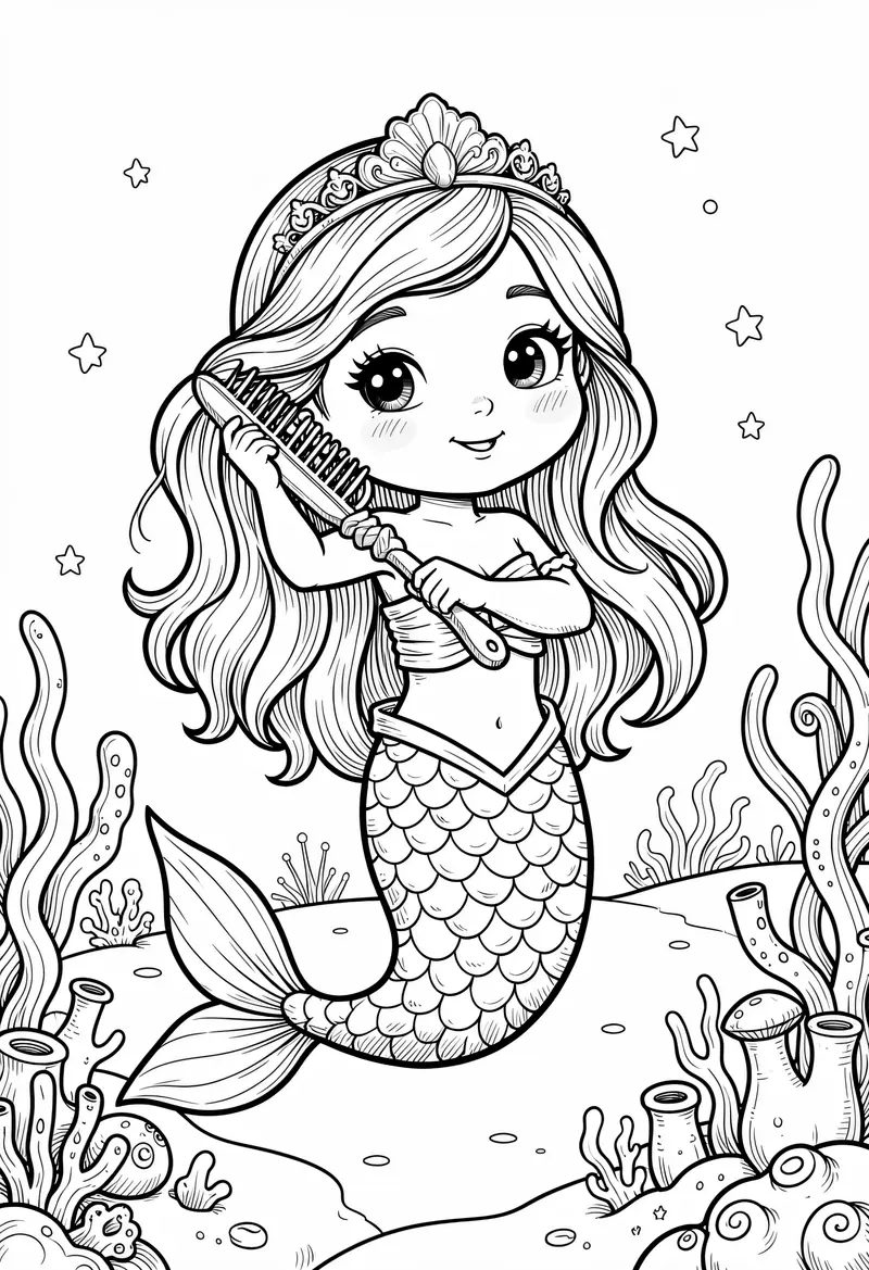 mermaid coloring pages 341