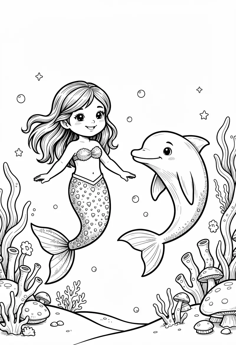 mermaid coloring pages 340
