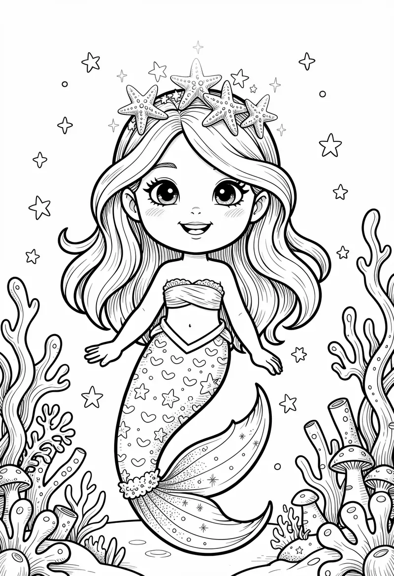 mermaid coloring pages 338