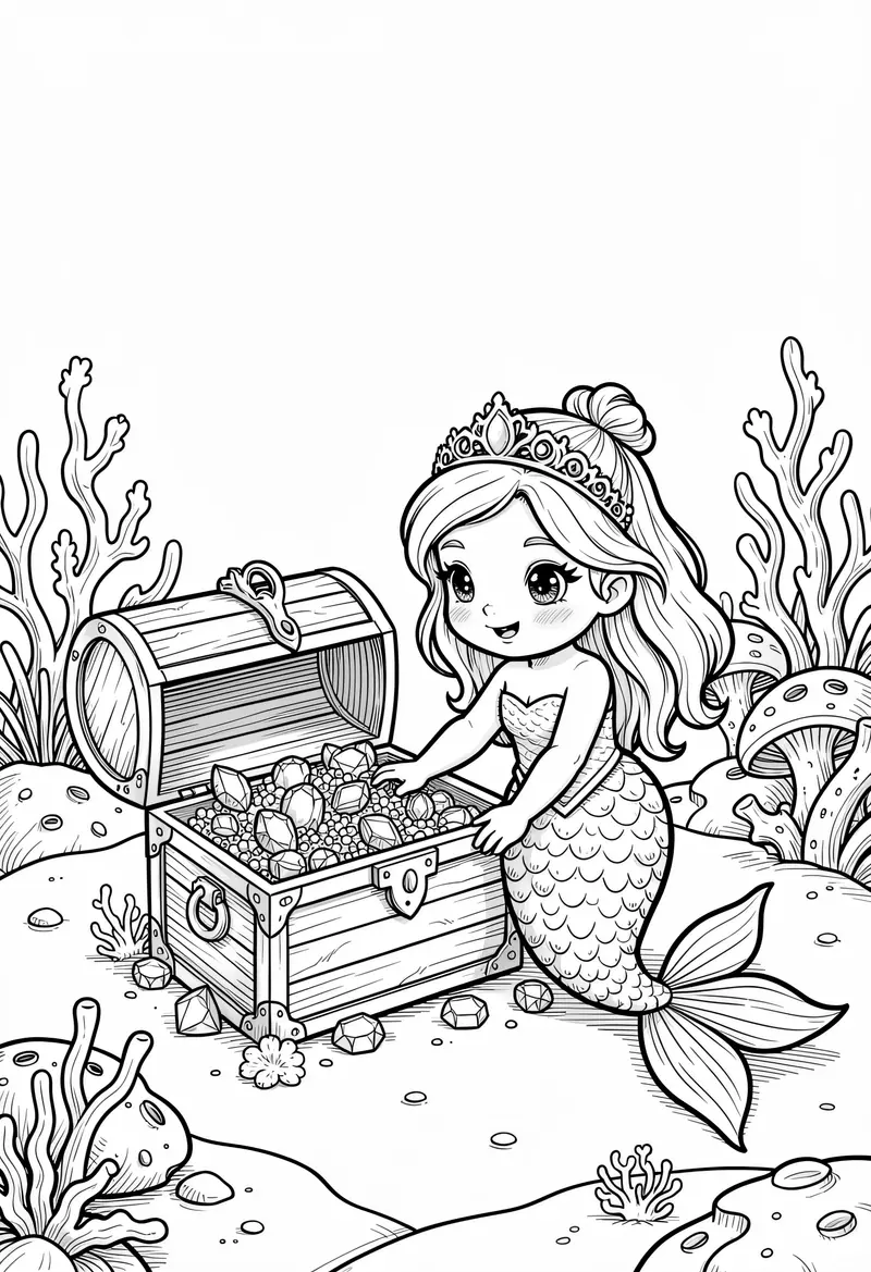 mermaid coloring pages 336