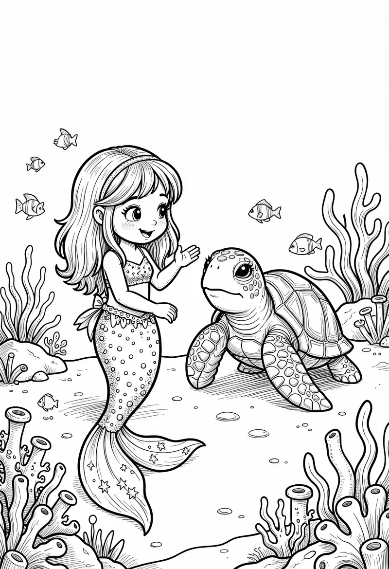 mermaid coloring pages 335
