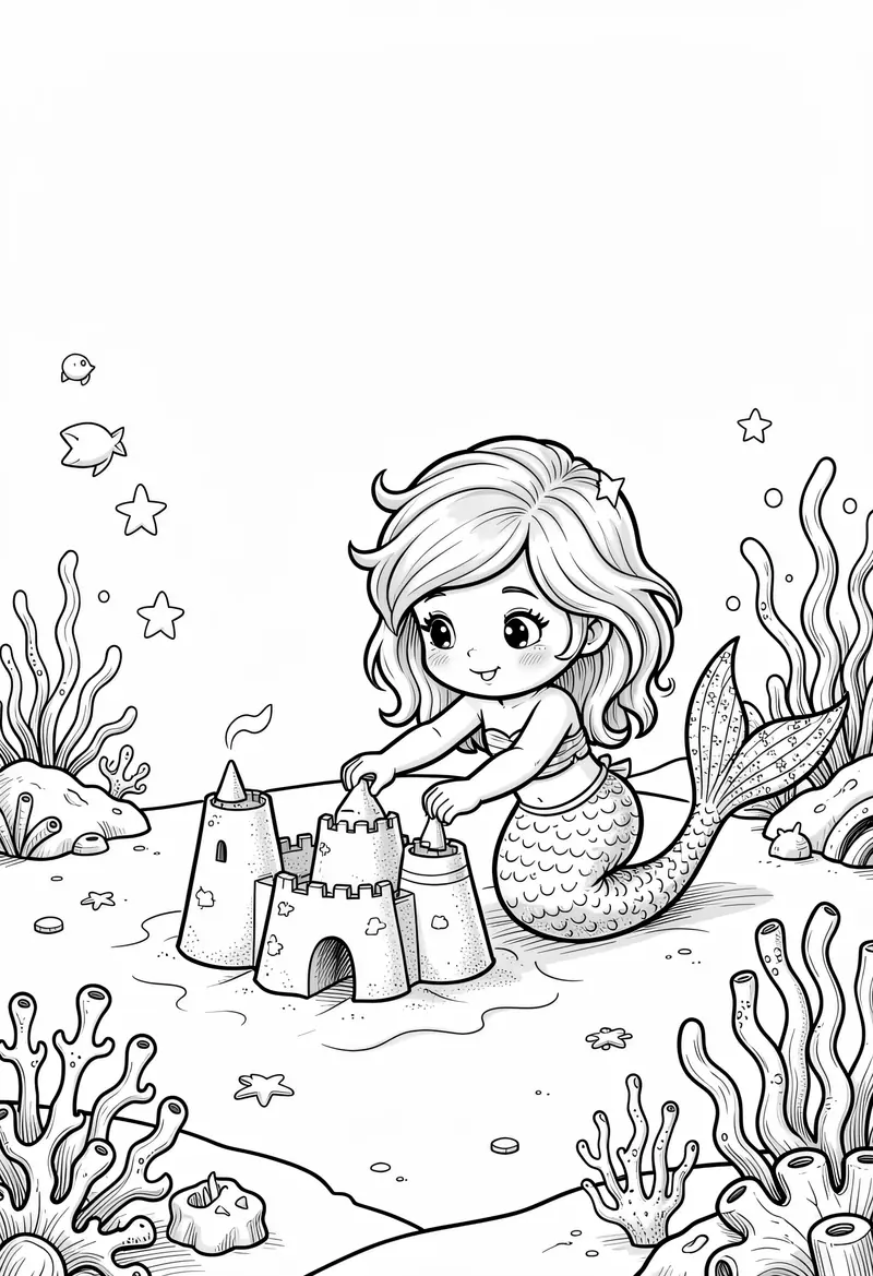 mermaid coloring pages 332
