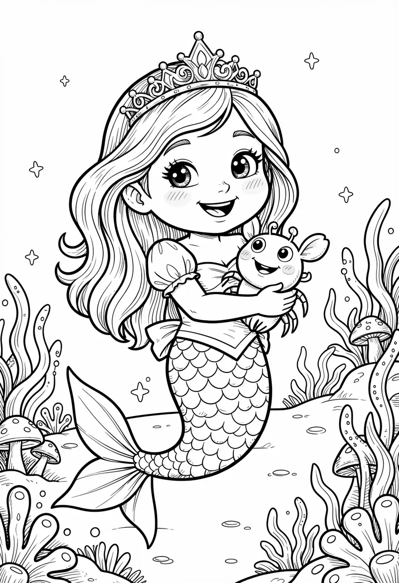 mermaid coloring pages 318