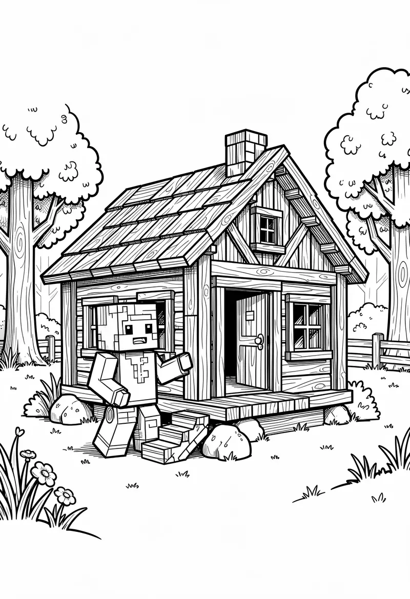 minecraft coloring pages 288